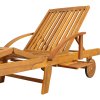 Casaria nastavitelné opalovací lehátko se stolečkem, akáciové dřevo