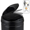 Bezdotykový odpadkový koš, nerezová ocel, černý, 30 l