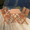 Casaria zahradní sestava z akáciového dřeva, stůl + 4x židle