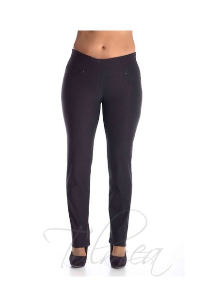 Kalhoty elastické vysoký pas 55T černá (Velikost 36, Barva Černá)