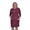 1320 Šaty prošívané stuha (Velikost 36, Barva Vínová)
