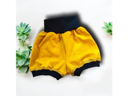 Šortky jeans hořčice více variant