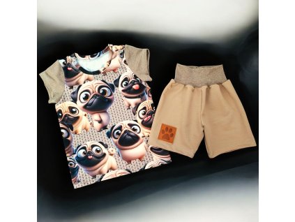 Triko plus kraťasy mopsík více variant