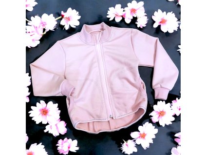 Mikina jednobarevná růžová zip  Dětská mikina na zip