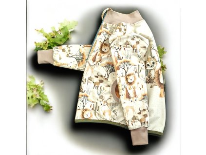 Mikina zip safari zvířatka více variant