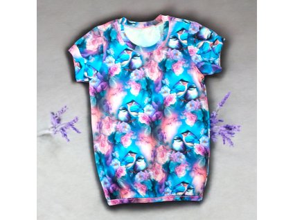 Tričko ptáčci fialová  Holčičí tričko