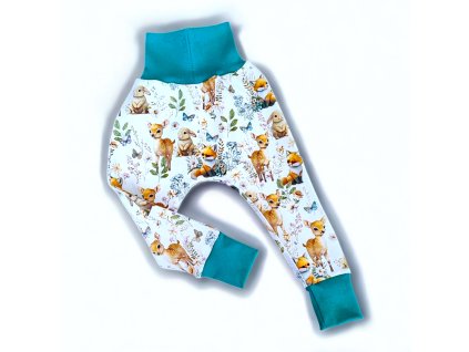 Tepláky baggy 74/80 lesní zvířátka
