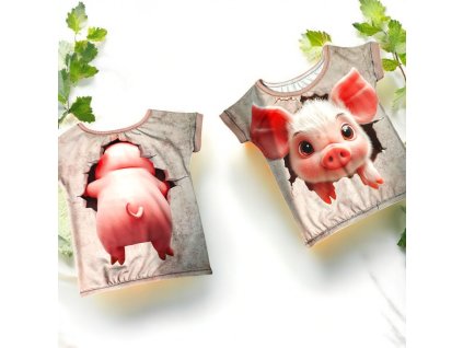 Tričko růžové prasátko 98/104  Holčičí tričko