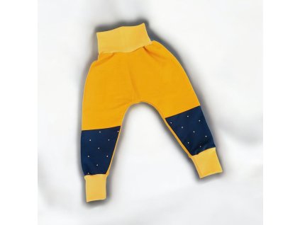 Tepláky baggy 74/80 hořčíkové puntíky