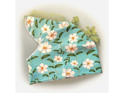 Šátek bílé květy na mintu 49/51  Holčičí šátek