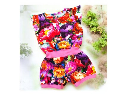 Overal rozkvetlé pivoňky 92/98  Holčičí overal