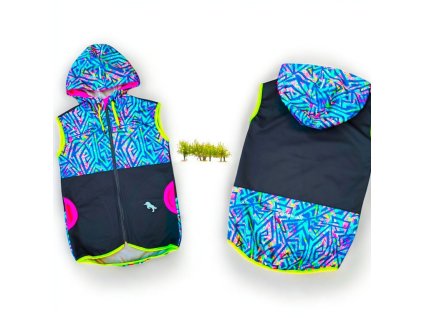 Softshell vesta grafity černá 134/140  Holčičí vesta