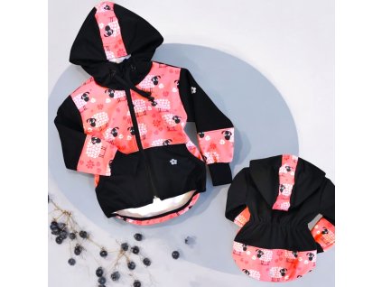 Soft bunda ovečky růžová 86/92  Holčičí bunda/kabátek