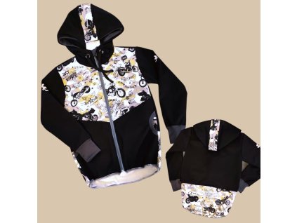 Soft bunda cool motorky maskáč 122/128  Klučičí bunda