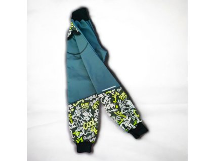 Softshell kalhoty cool nápisy šedá 122/128  Klučičí kalhoty