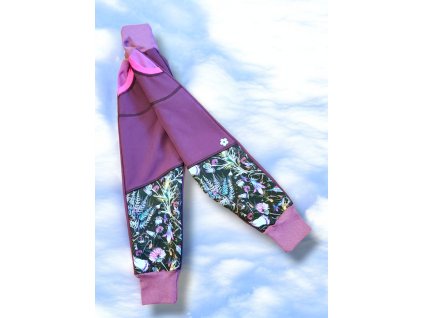 Softshell kalhoty chrpy ostružina 98/104  Holčičí kalhoty