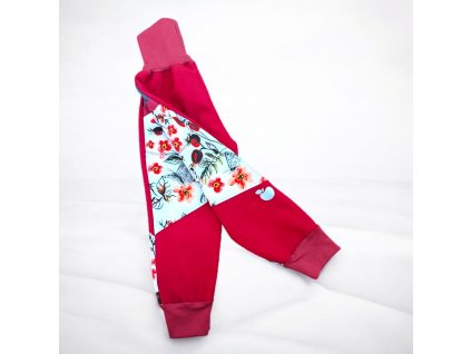 Softshell kalhoty šípky vínová 74/80  Holčičí kalhoty