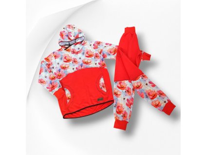 Tepláková souprava vlčí máky 140  Holčičí souprava