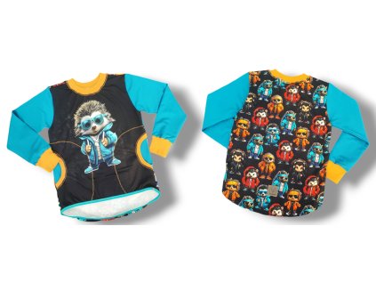Mikina s klokankou cool ježek 122/128  Klučičí mikina