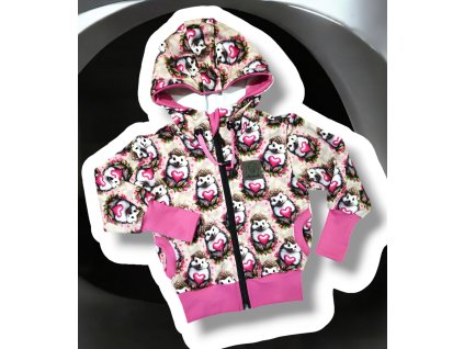 Mikina zip ježci se srdíčkem 86/92  Holčičí mikina