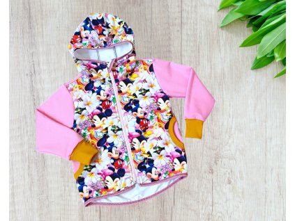Mikina zip myšky a myšáci mezi květy 98/104  Holčičí mikina