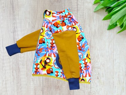 Mikina zip pavoučí kluk 74/80  Klučičí mikina