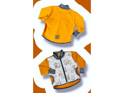 Mikina zip zimní zvířátka 74/80  Mikina unisex
