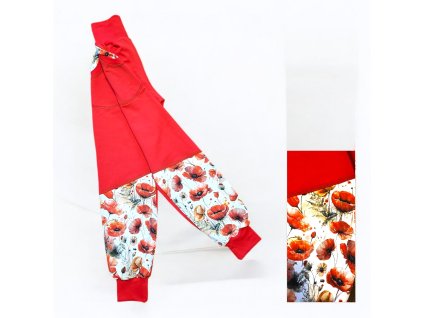 Tepláky vlčí máky červená  Holčičí tepláky