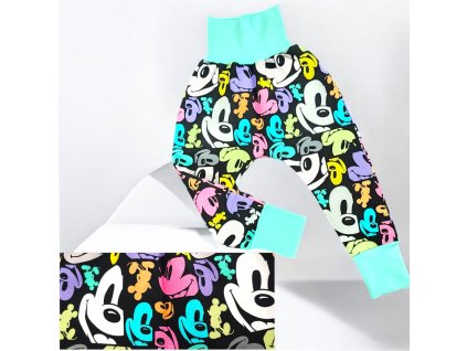 Tepláky baggy 74/80 barevné myší hlavy  Dětské tepláky