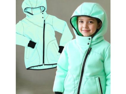Mikina zip s kapucí křivák mintová  Holčičí mikina