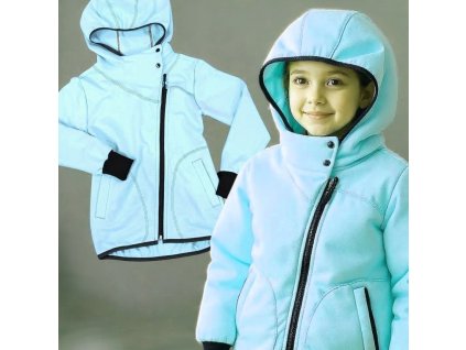 Mikina zip s kapucí křivák světle modrá  Holčičí mikina