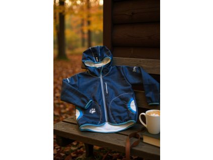 Softshell bunda beránek 98/104 navy modrá  Dětská bunda/kabátek