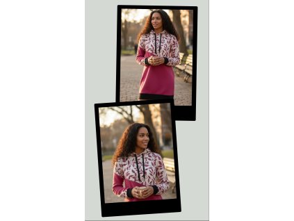 Dámská mikina malinové lístky  Dámská mikina