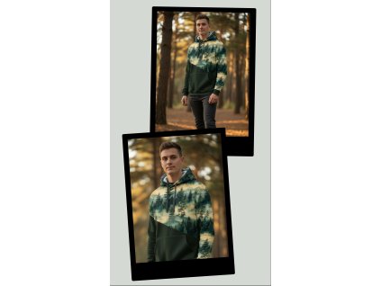 Pánská mikina les khaki  Pánská mikina