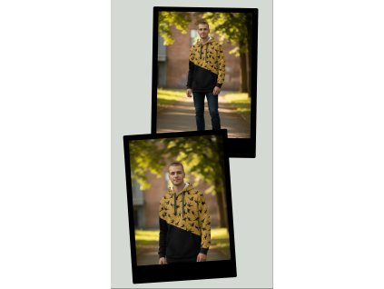 Pánská mikina horolezectví hořčice  Pánská mikina