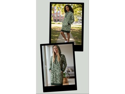 Dámská mikina lístky khaki  Dámská mikina