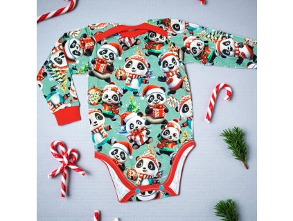 Vánoční bodyčko pandy  Dětské body