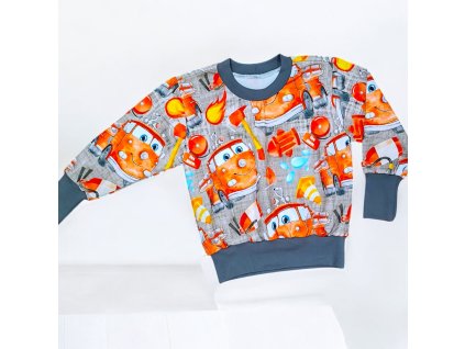 Mikina okaté hasičské vozy  Klučičí mikina