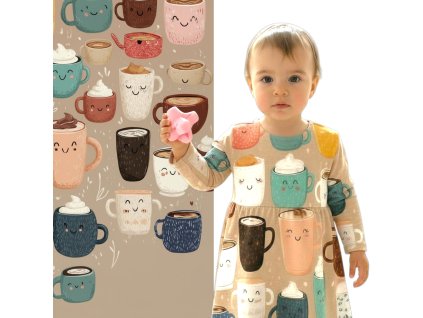 Šatičky s dlouhým rukávem horká čokoláda  Dívčí šaty