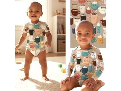 Body s krátkým i dlouhým rukávem hrnečky  Dětské body