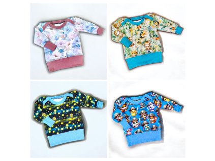 Mikiny přes hlavu 56/68  Dětské mikiny přes hlavu