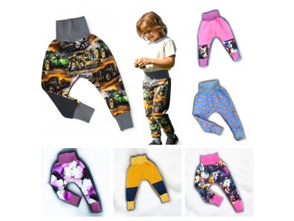 Baggy tepláky rostoucí 74/80 barevné varianty  Dětské tepláky