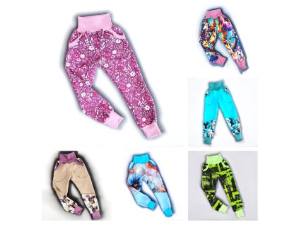 Rostoucí tepláky s kapsami 98/104 barevné varianty  Dětské tepláky