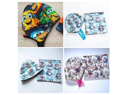 Čepice s nákrčníkem fleece 48/49  Dětské čepice s nákrčníkem