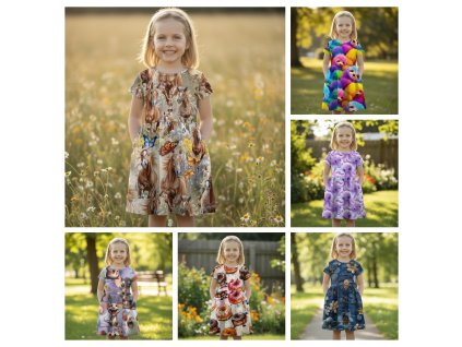 Šatičky řasené barevné varianty  Dětské šatičky