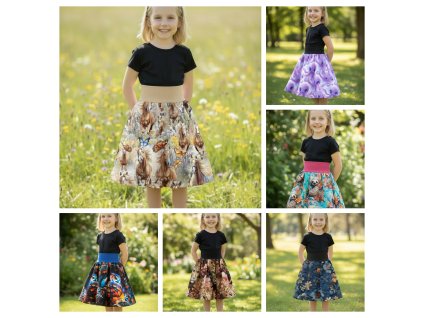 Sukýnky barevné varianty a střihy  Dětské sukně