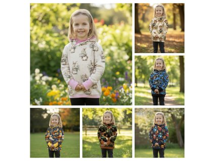 Mikiny přes hlavu barevné varianty  Dětské mikiny