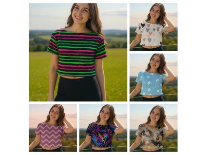 Crop topy přes 40 vzorů  Crop top