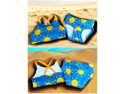 Plavky sluníčka na modré