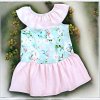 Mušelínové šatičky s květy na mintu růžové  Dětské šaty